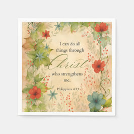Servilleta De Papel Philippians 4:13 I Can Do All Things Vintage Botan