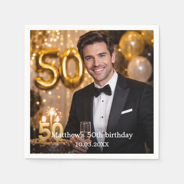 Servilleta De Papel Photo birthday party (Anverso)