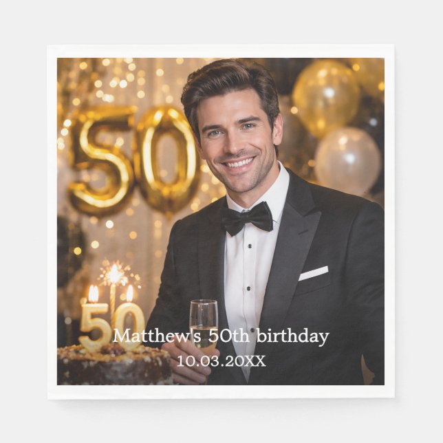 Servilleta De Papel Photo birthday party luncheon (Anverso)