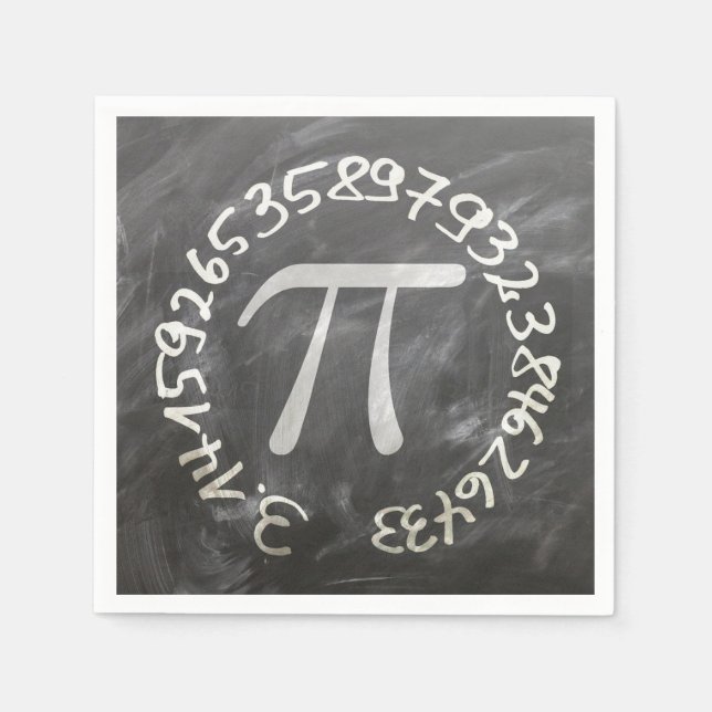 Servilleta De Papel Pi Day PiDay Chalkboard Education (Anverso)