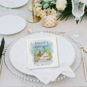 Servilleta De Papel Piano elegante   Flores de violín Desayuno de boda