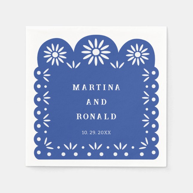 Servilleta De Papel PICADO DE PAPEL azul MEXICANO (Anverso)