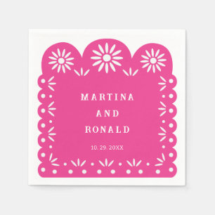 SERVILLETA DE PAPEL PICADO DE PINK MEXICAN