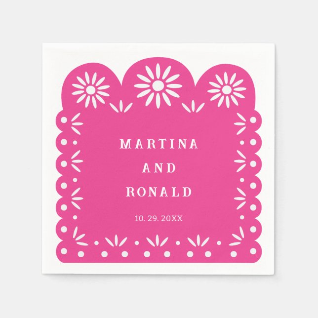 SERVILLETA DE PAPEL PICADO DE PINK MEXICAN (Anverso)