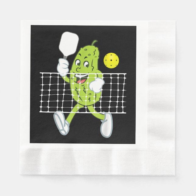 Servilleta De Papel Pickle Jugando Pickleball - Divertido Paddle (Anverso)