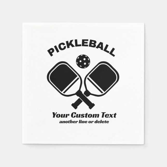 Servilleta De Papel Pickleball Club Paddle & Ball Personalizado (Anverso)