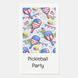 Servilleta De Papel Pickleball Party 4th of July Independence Day 