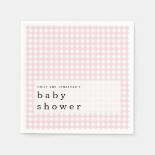 Servilleta De Papel Picnic Baby Shower Names Pink Gingham