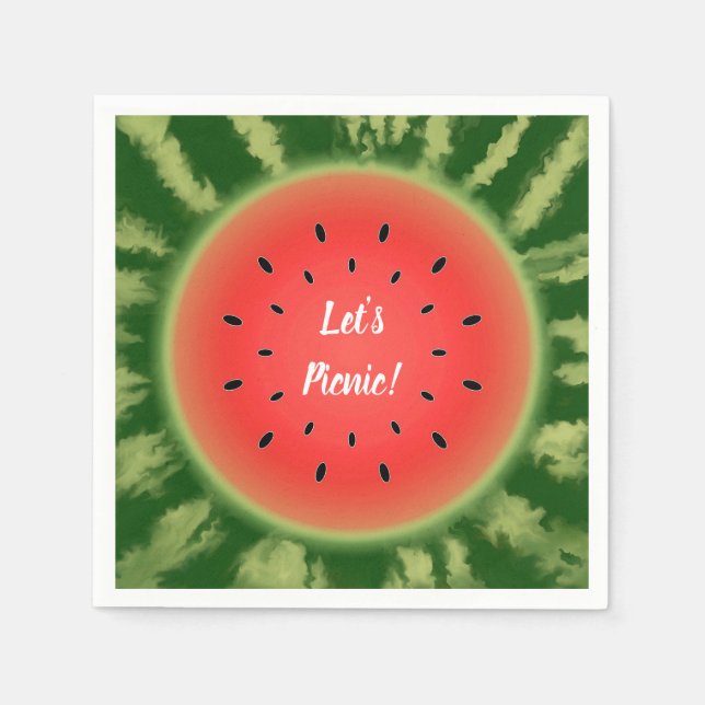Servilleta De Papel Picnic de Watermelon Slice (Anverso)