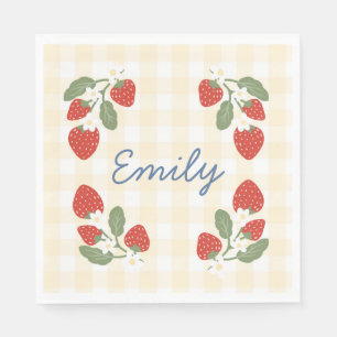 Servilleta De Papel Picnic Fiesta de fresa personalizada Berry Sweet