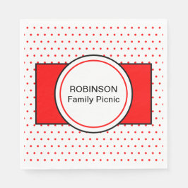 Servilleta De Papel Picnic por los puntos de la familia del Polka rojo