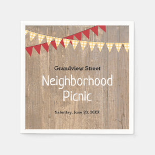 Servilleta De Papel Picnic Rústico Amarillo