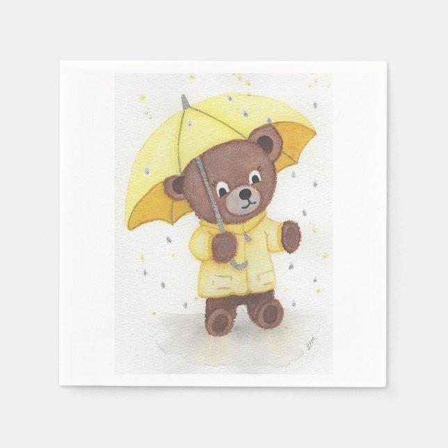 Servilleta De Papel Pie de oso en la lluvia (Anverso)