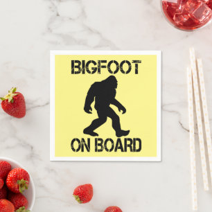 Servilleta De Papel Pie grande a bordo Funny Bigfoot