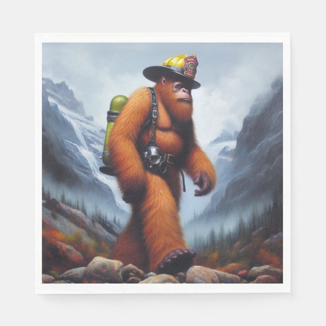 Servilleta De Papel Pie grande el bombero caliente (Anverso)