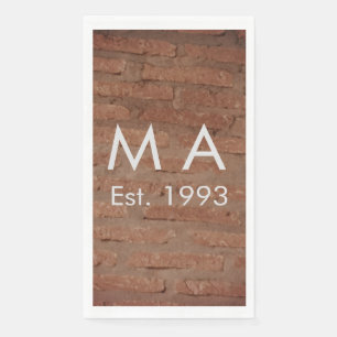 Servilleta De Papel Piedra de ladrillo rústico marrón añadir nombre fe