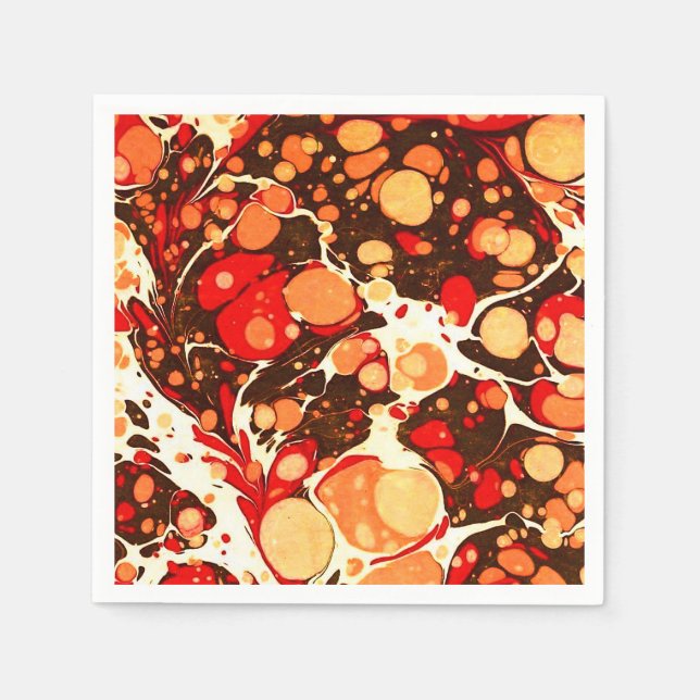 Servilleta De Papel Piedras abstractas de naranja marrón rojo curtido (Anverso)
