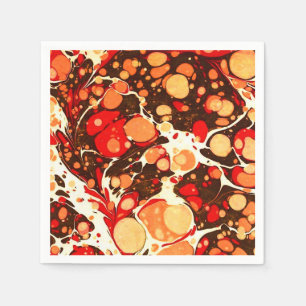Servilleta De Papel Piedras abstractas naranjas marrones rojas lindas