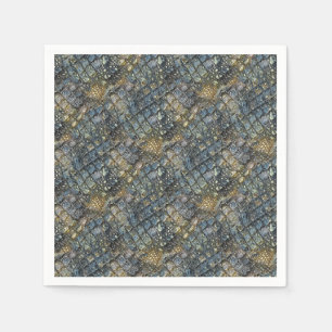Servilleta De Papel Piel de cocodrilo imitación. Impresión animal.