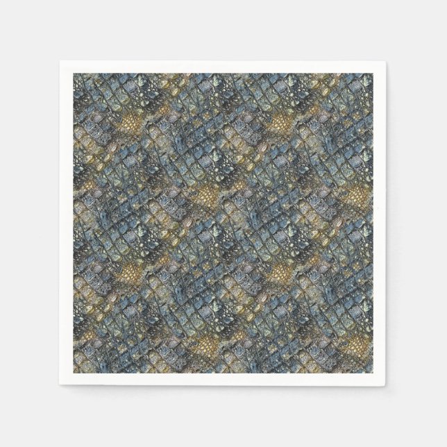 Servilleta De Papel Piel de cocodrilo imitación. Impresión animal. (Anverso)