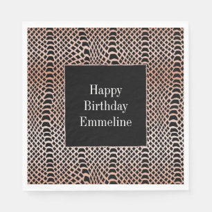 Servilleta De Papel Piel de serpiente negra Rubor Peach