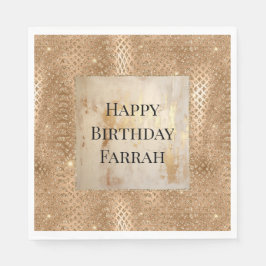 Servilleta De Papel Piel de serpiente Purpurina Glam Gold