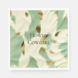 Servilleta De Papel Piel de vaca blanco Mint Green Gold