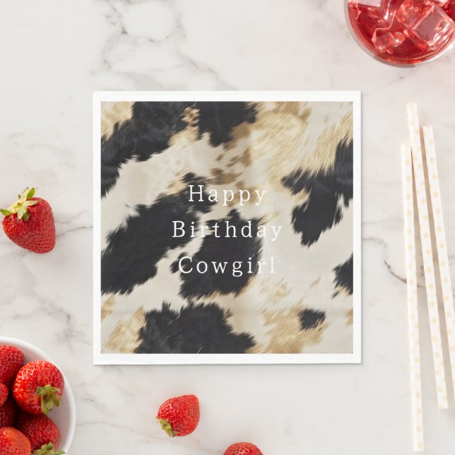 Servilleta De Papel Piel de vaca blanco negro (In situ)