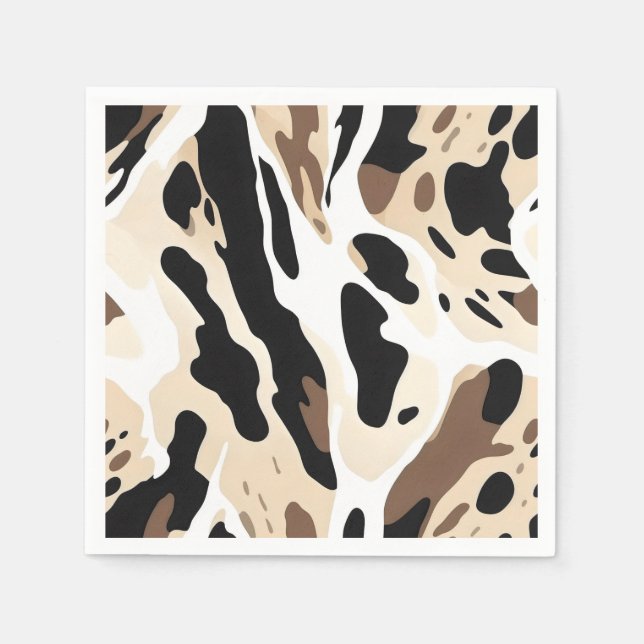 Servilleta De Papel Piel de vaca de Boda de granja (Anverso)