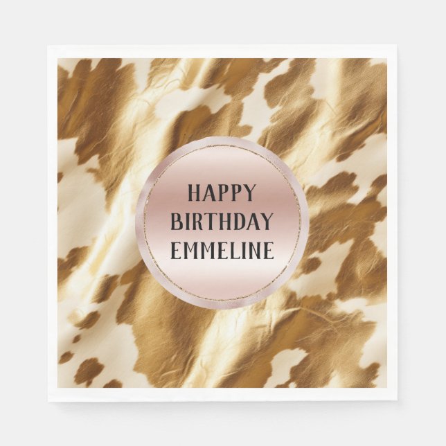 Servilleta De Papel Piel de vaca de crema de oro occidental (Anverso)