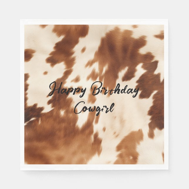 Servilleta De Papel Piel de vaca de Crema Marrón Occidental (Anverso)