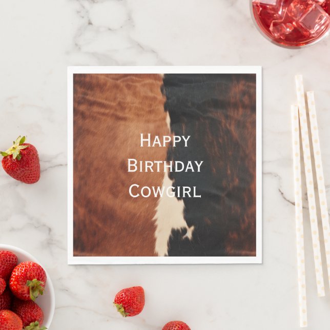 Servilleta De Papel Piel de vaca de Faux Black Southwest de Brown (In situ)