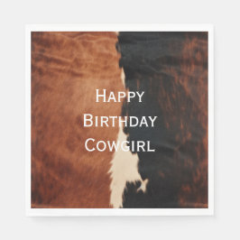 Servilleta De Papel Piel de vaca de Faux Black Southwest de Brown