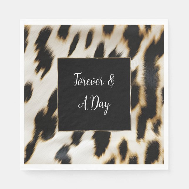 Servilleta De Papel Piel de vaca de lechera de oro blanco negro (Anverso)