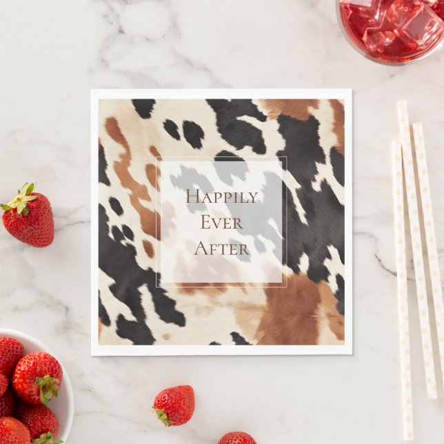 Servilleta De Papel Piel de vaca marrón crema negra (In situ)