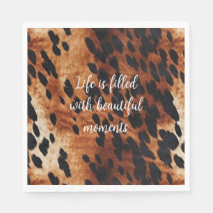 Servilleta De Papel Piel de vaca negro crema marrón occidental