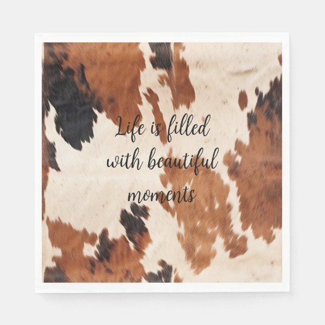 Servilleta De Papel Piel de vaca negro de Brown Occidental (Anverso)