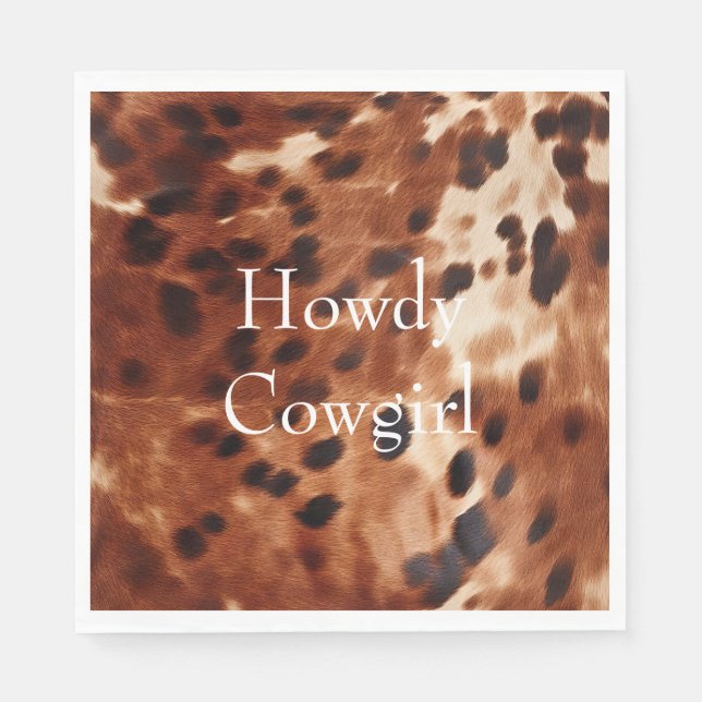 Servilleta De Papel Piel de vaca negro de crema marrón (Anverso)