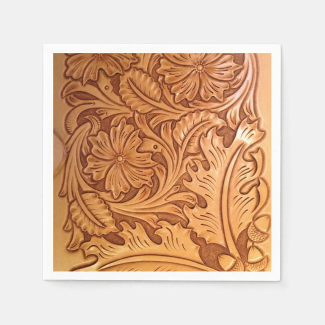 Servilleta De Papel Pieles occidentales de estilo rústico de estilo su (Anverso)