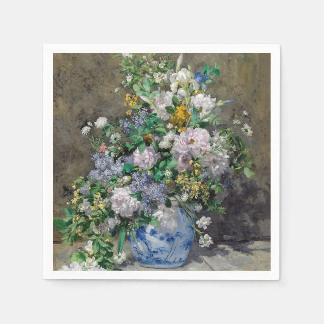 Servilleta De Papel Pierre-Auguste Renoir - Bouquet de primavera (Anverso)