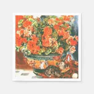Servilleta De Papel Pierre-Auguste Renoir Geraniums And Cats