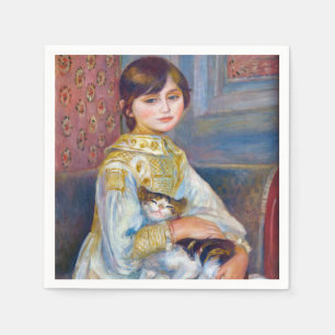 Servilleta De Papel Pierre-Auguste Renoir - Niño con gato