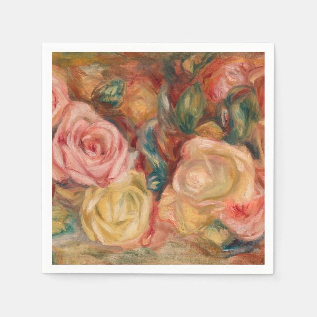 Servilleta De Papel Pierre-Auguste Renoir - Rosas (Anverso)