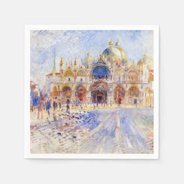 Servilleta De Papel Pierre-Auguste Renoir - Venecia, Piazza San Marco (Anverso)