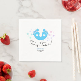 Servilleta De Papel Pies de Bebé Azules Dedos Pequeños 