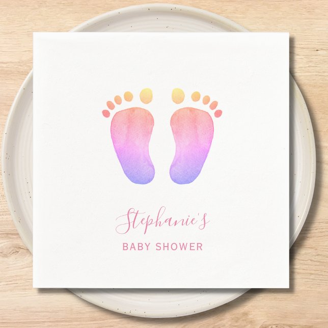 Servilleta De Papel Pies de bebé rosados Baby Shower (Subido por el creador)