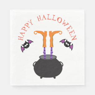 Servilleta De Papel Pies de bruja en la fiesta de Halloween de Cauldro
