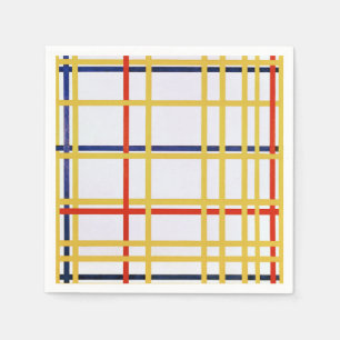 Servilleta De Papel Piet Mondrian Ciudad de Nueva York I Arte Abstract