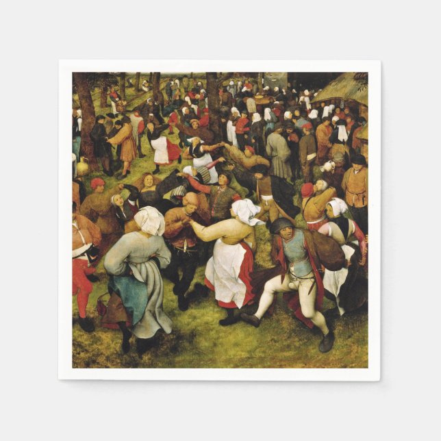 Servilleta De Papel Pieter Bruegel El Viejo - El Baile Boda (Anverso)