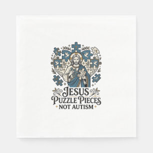 Servilleta De Papel Piezas del rompecabezas de Jesús no autismo Piezas